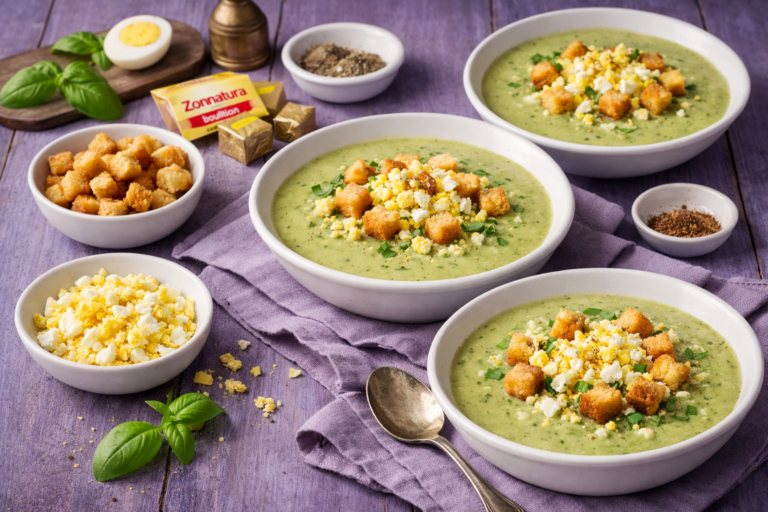 Aardappelsoep met basilicum en bosui