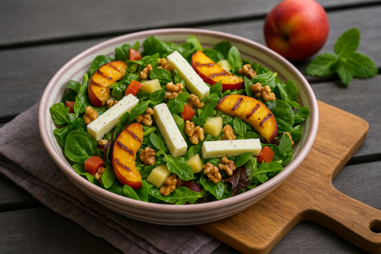 Sla met nectarines