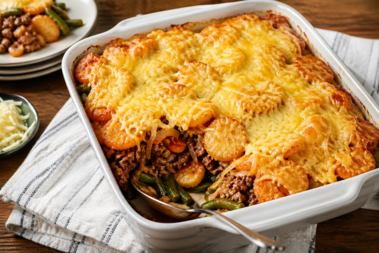 Ovenschotel met sperziebonen
