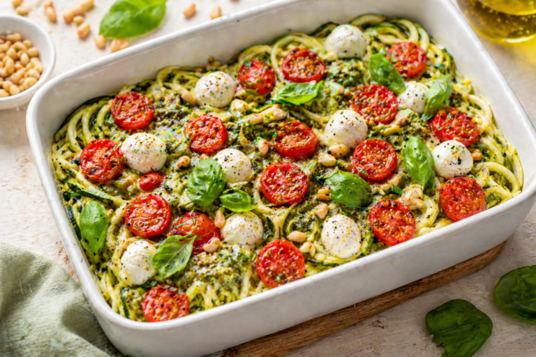 Courgettespaghetti met pesto