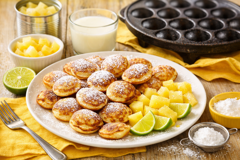 Poffertjes met ananas en limoen