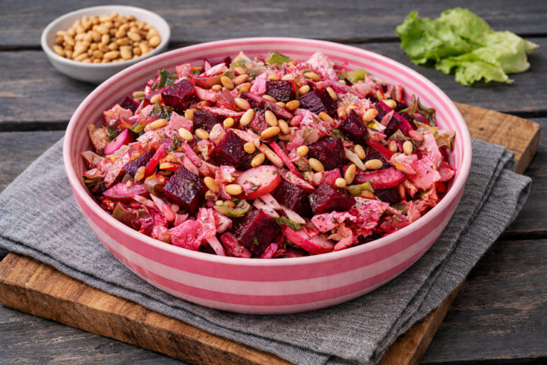 Snelle simpele salade met radijs en biet