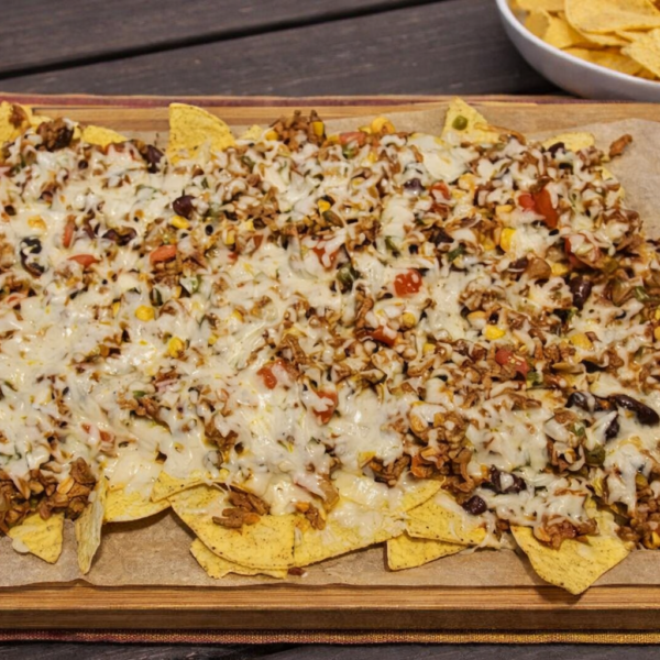 Tortillachips met gehakt en groenten uit de oven