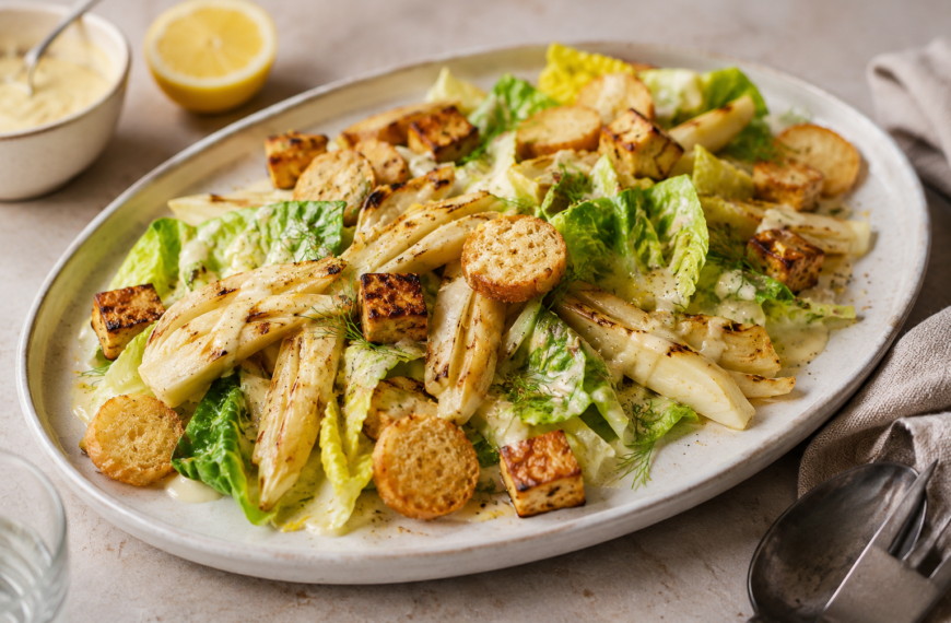 Salade met Witte Asperges, Venkel en Citroendressing