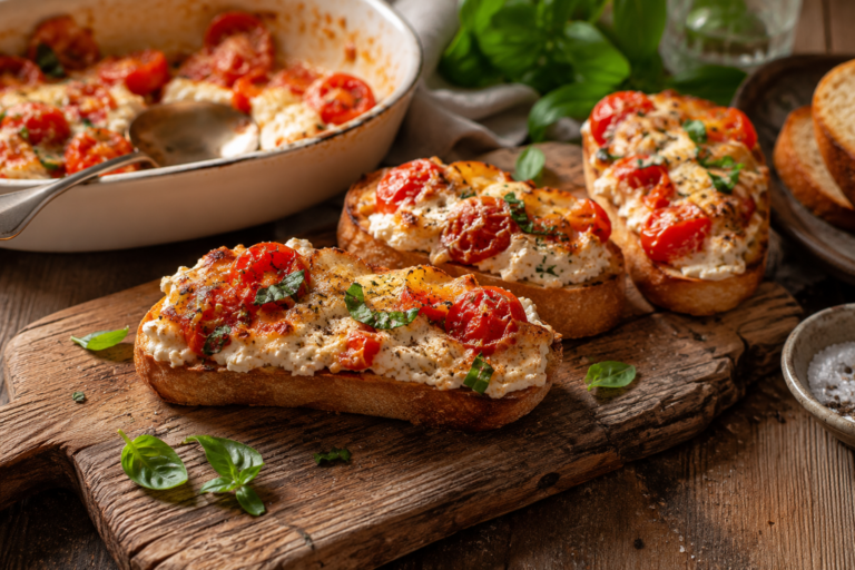 Ricotta uit de oven op crostini